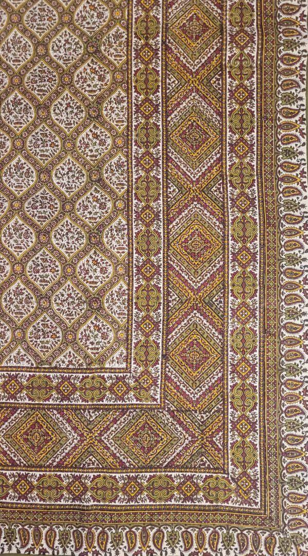 Algodón Estampado, 240 cm x 160 cm, Ghalamkar; Mantel, Tapiz, Cubrecama, Cubresofá - Imagen 2