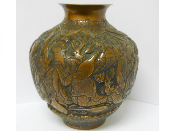 Jarrón Cincelado Qalamzani, Altura de 21 cm