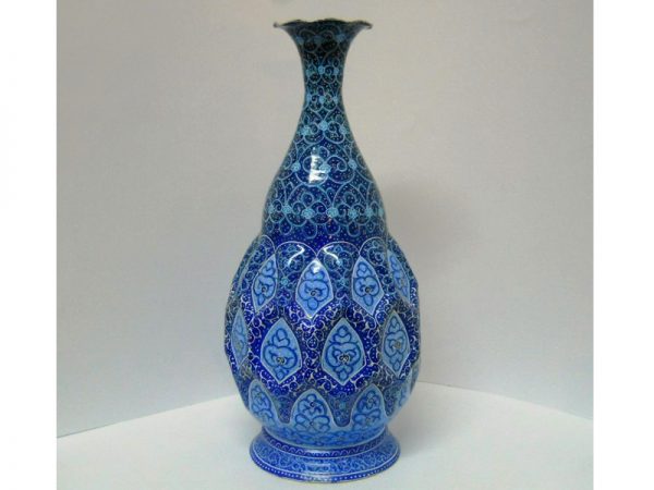 Jarrón Esmaltado con Relieve Minakari, Altura de 30 cm