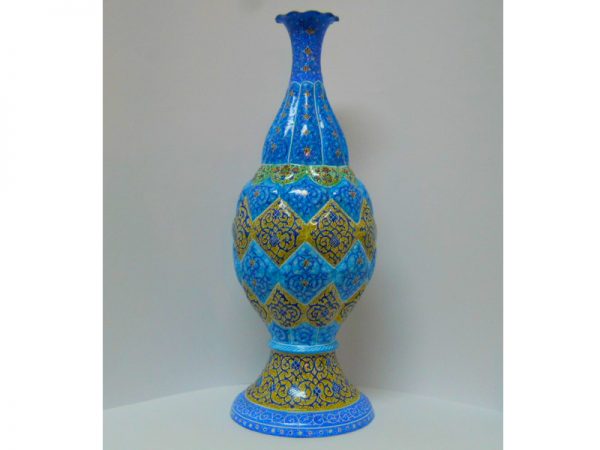 Jarrón Esmaltado con Relieve Minakari, Altura de 37 cm 