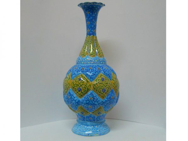 Jarrón Esmaltado con Relieve Minakari, Altura de 31 cm 