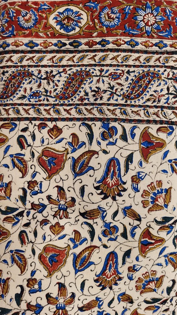 Mantel de algodón estampado a mano,150 cm x 150 cm, Ghalamkar - Imagen 2