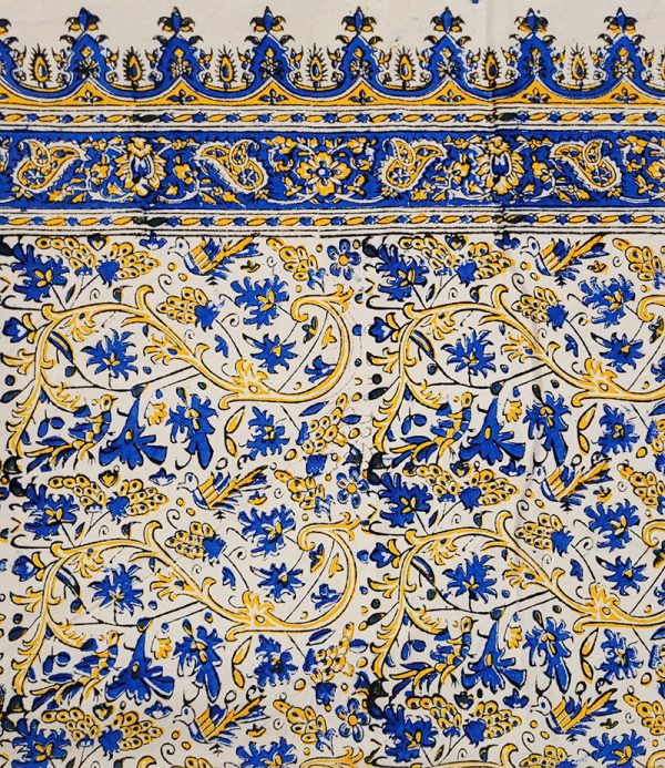 Mantel de algodón estampado a mano,150 cm x 100 cm, Ghalamkar - Imagen 2