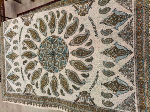 Algodón Estampado, 135 cm x 200 cm, Ghalamkar; Mantel, Tapiz, Cubrecama, Cubresofá