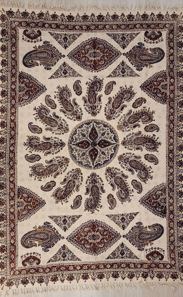 Algodón Estampado, 135 cm x 200 cm, Ghalamkar; Mantel, Tapiz, Cubrecama, Cubresofá