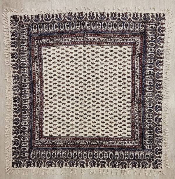 Algodón Estampado, 120 cm x 120 cm, Ghalamkar; Mantel, Tapiz,