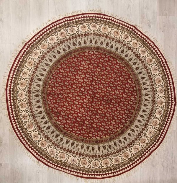 Mantel de algodón estampado a mano, redondo 180cm,Ghalamkar