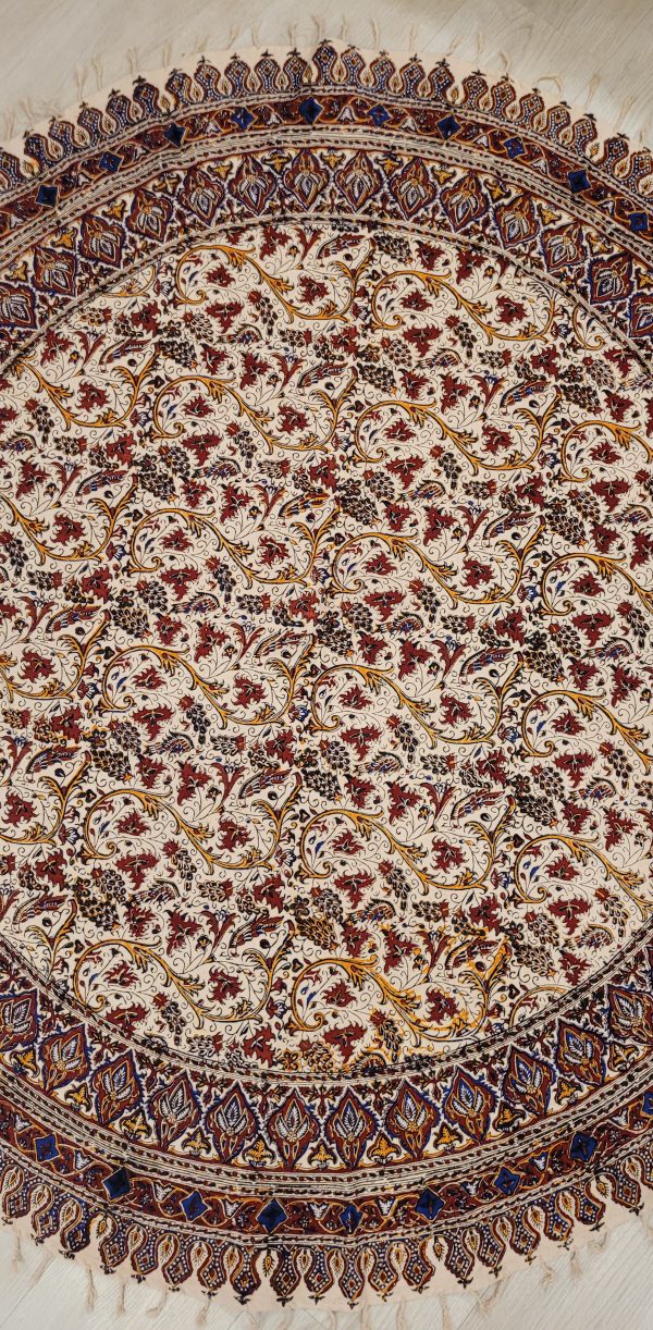 algodón estampado, Mantel redondo 150cm,Ghalamkar - Imagen 2