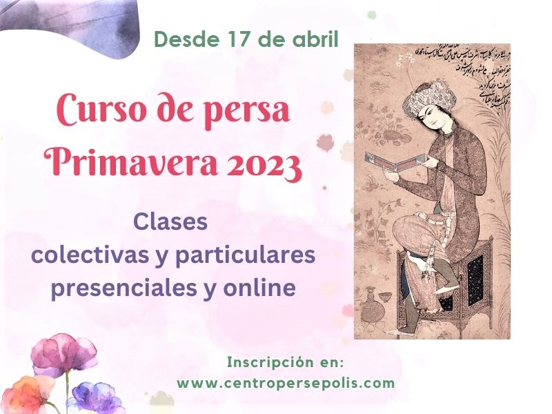 Cursos de persa, Primavera 2023, clases colectivas, individuales y online 2